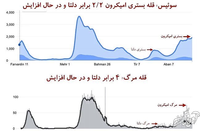 این جدولها را ببینید: مرگ در اثر امیکرون بیشتر از مرگ به خاطر دلتا